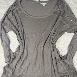 Rock & Republic Long Sleeve Top with Studded Detail